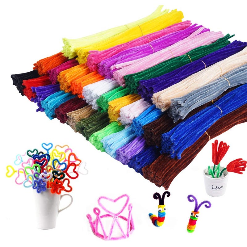 CVNDKN Pipe Cleaners,1600 Pieces Pipe Cleaners Crafts Pipe Cleaners Craft Supplies in 32 Colors Chenille Stems for Home and School DIY Art Crafts (0.23 x 11.8 Inches) - Image 1
